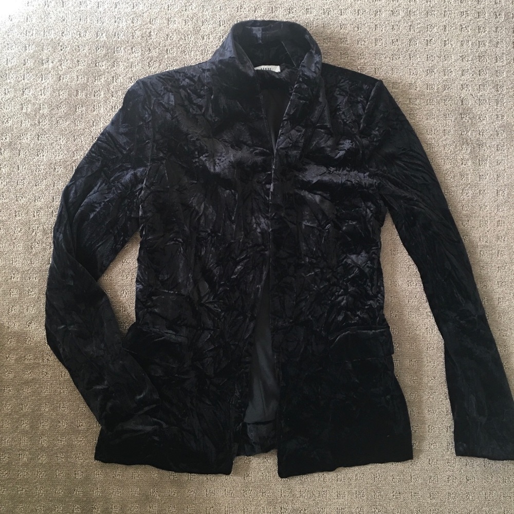 Crushed velvet black blazer